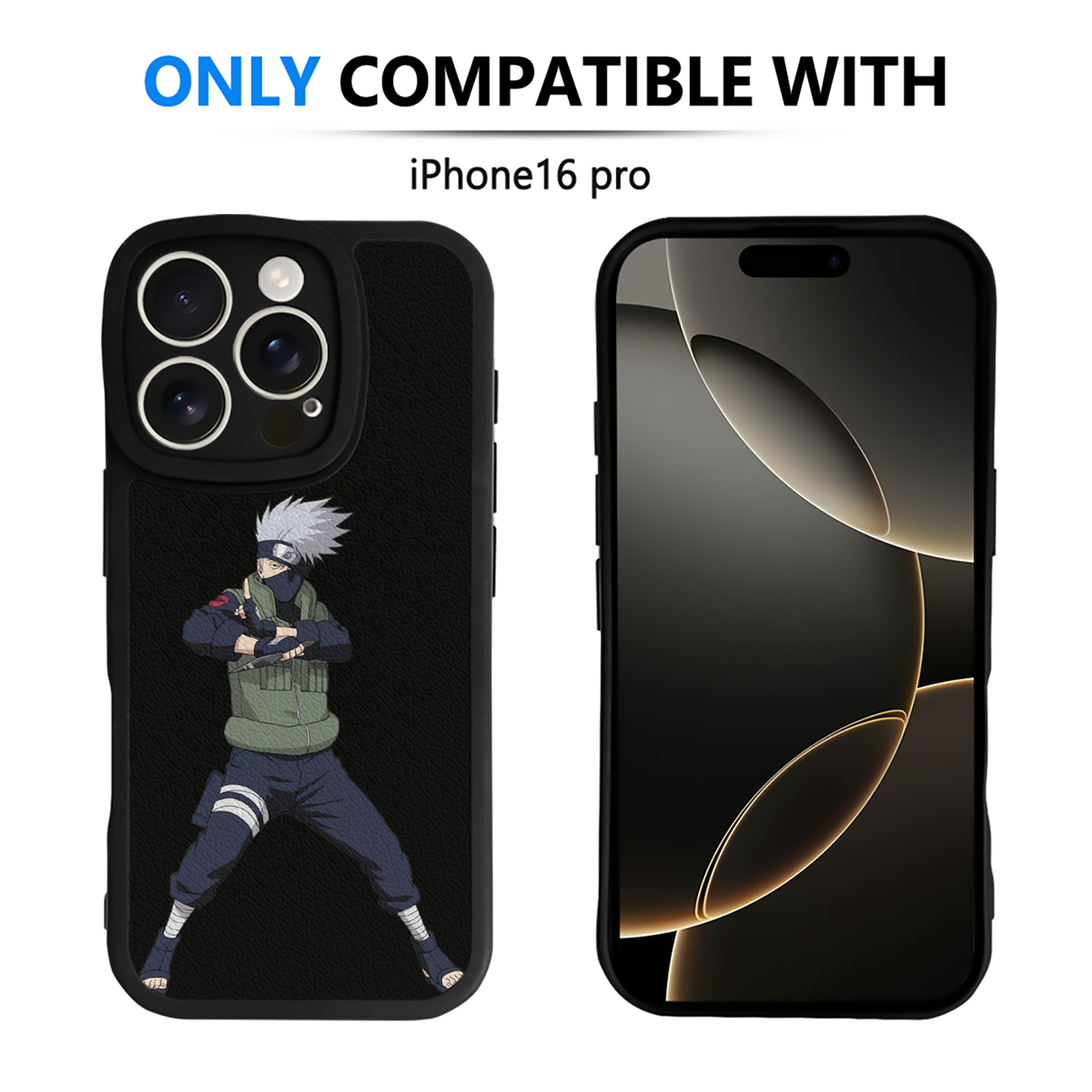 （画像用） NARUTO -ナルト- はたけ カカシ Hatake Kakashi 【iPhone 16シリーズ対応】シリコンスマホケース（レザー調） 材質：シリコン